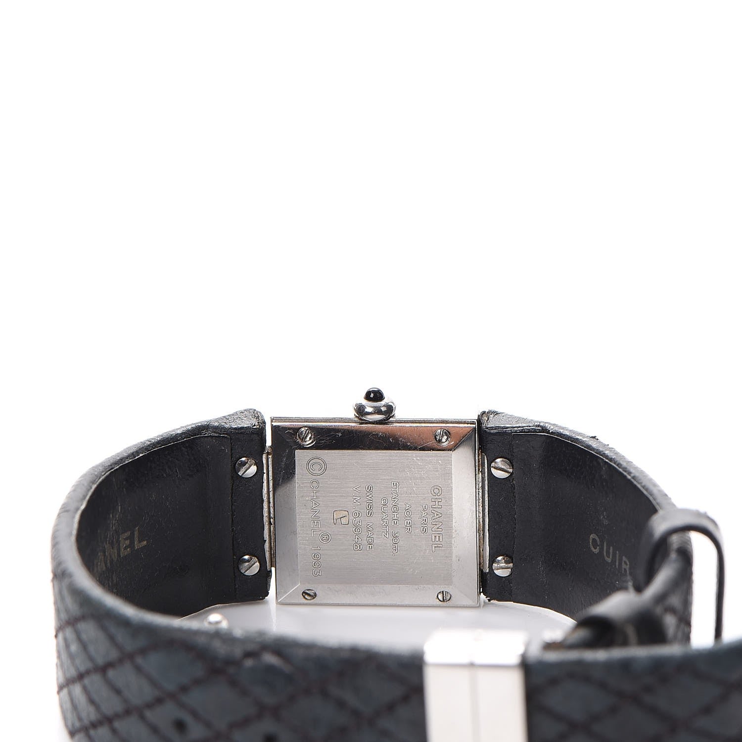 Chanel Stainless Steel Calfskin 19mm Quilted Matelasse Quartz Watch Black 5 of 10