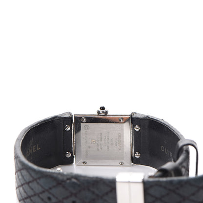 Chanel Stainless Steel Calfskin 19mm Quilted Matelasse Quartz Watch Black 5 of 10
