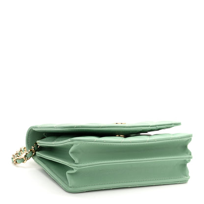 Chanel Lambskin Quilted Mini Wallet On Chain WOC Light Green 4 of 11