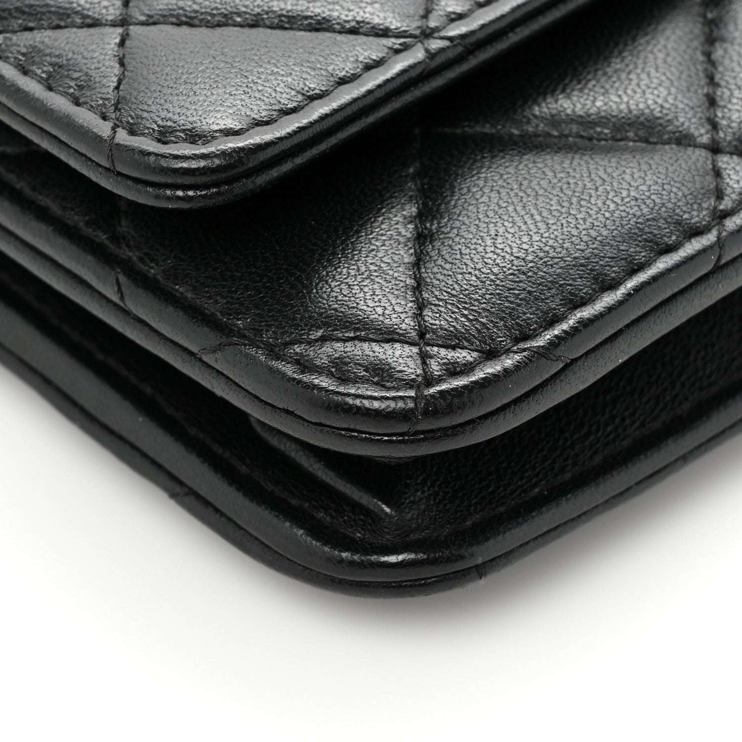 Chanel Lambskin Quilted Wallet On Chain WOC Black 12 of 16