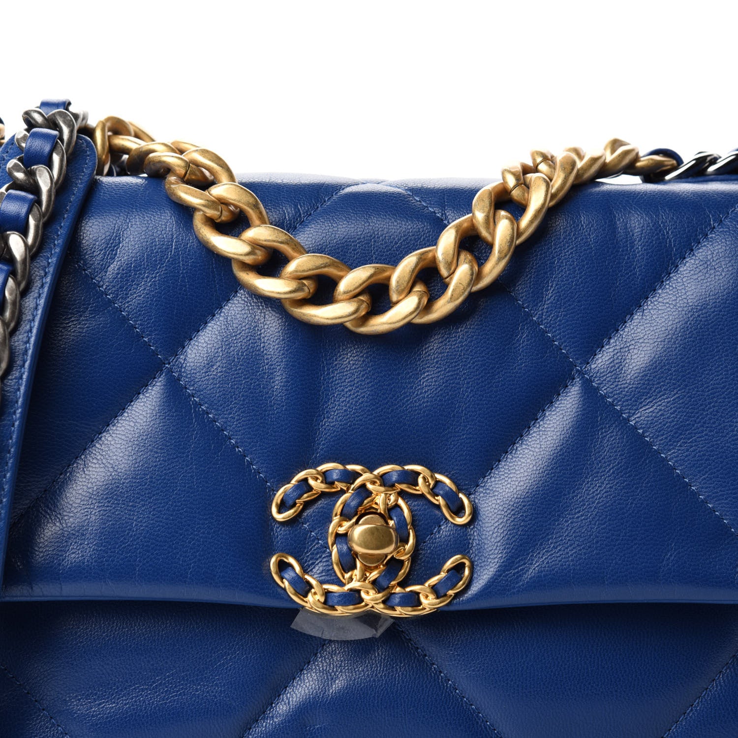Chanel Goatskin Quilted Medium Chanel 19 Flap Dark Blue 11 of 12