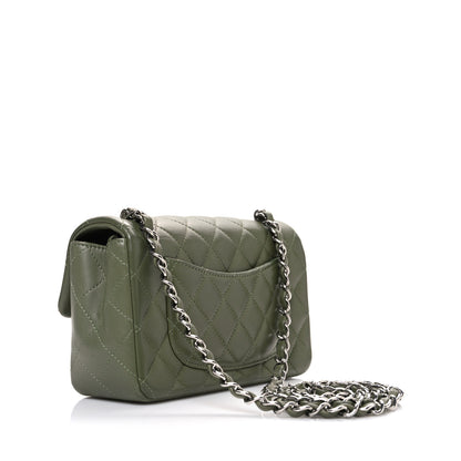 Chanel Lambskin Quilted Mini Rectangular Flap Green 3 of 10
