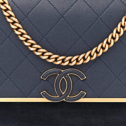 Chanel Caviar Suede Stitched Lady Coco Flap Navy 4 of 10