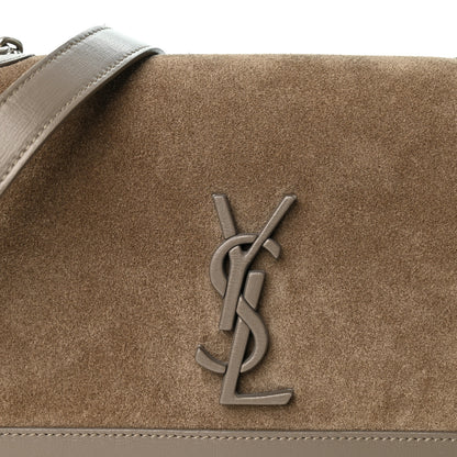 Saint Laurent Suede Monogram Book Bag Grey 7 of 9