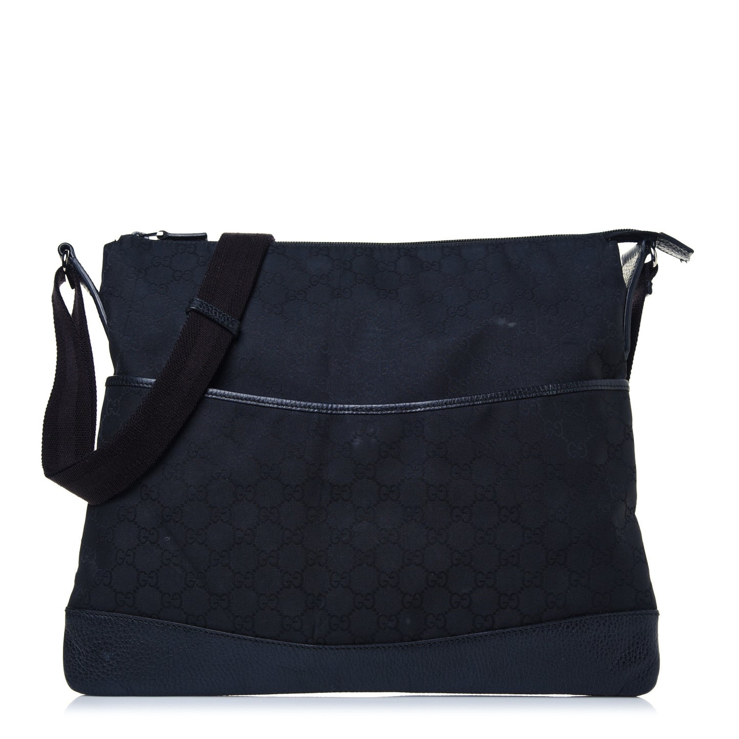 Nylon Monogram Messenger Bag Black