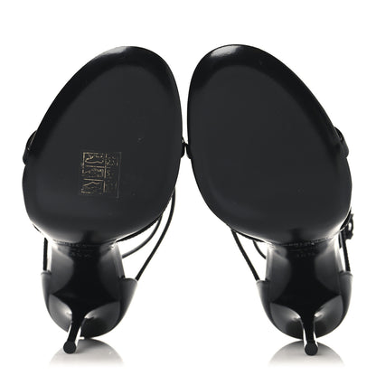 Saint Laurent Patent Cassandra 100 Ankle Strap Sandals 35.5 Black 6 of 9