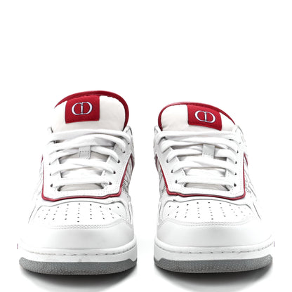 Christian Dior Smooth Calfskin Oblique Galaxy Perforated Mens B27 Low Top Sneakers 40 White Red 2 of 9