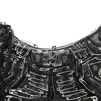 Balenciaga Agneau Arena Used Effect Le Cagole Shoulder Bag XS Black 9 of 11