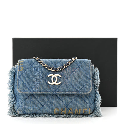 Chanel Denim Quilted Denim Mood Clutch With Chain Blue Multicolor 13 of 13