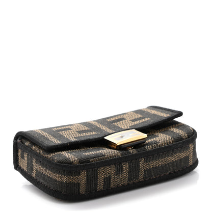 Fendi Fabric Jacquard FF 1974 Nano Baguette Charm Tobacco Moro Black 3 of 7