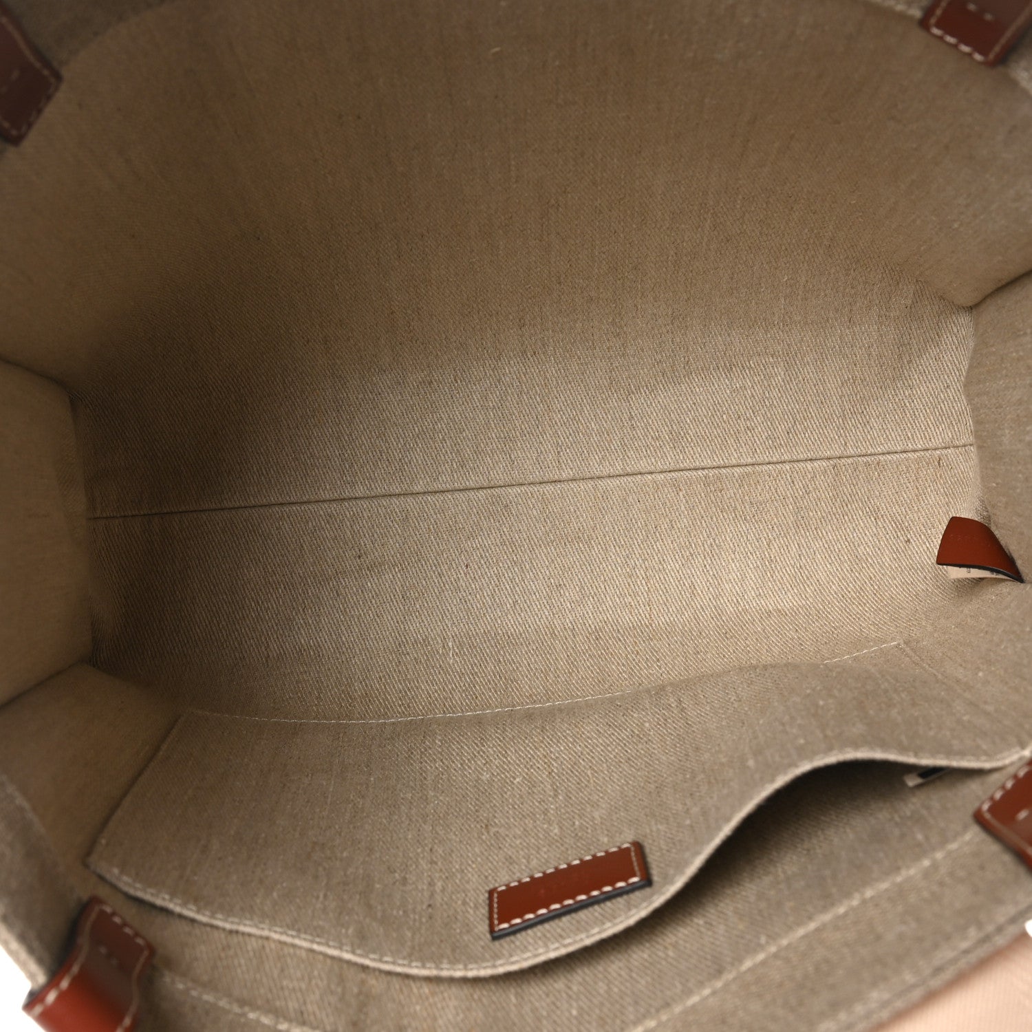 Chloe Linen Calfskin Medium Woody Ribbon Tote White Brown 5 of 9