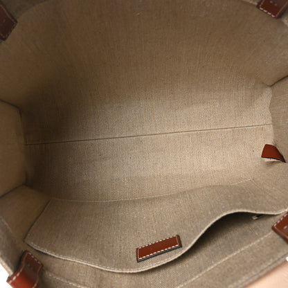 Chloe Linen Calfskin Medium Woody Ribbon Tote White Brown 5 of 9
