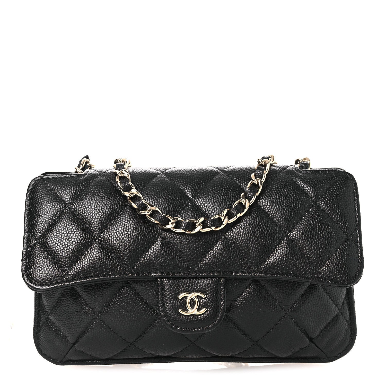 Chanel Caviar Fabric Graffiti Foldable Tote Bag With Chain Black Multicolor