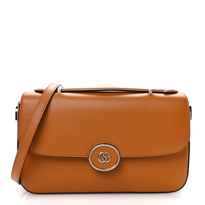 Gucci Senna Calfskin Petite GG Top Handle Shoulder Bag Brown 1 of 10