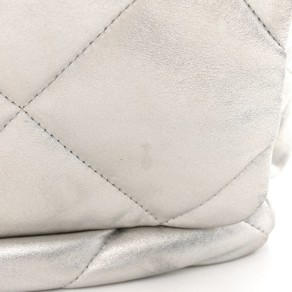 Chanel Metallic Lambskin Quilted Large Chanel 19 Flap Silver 14 of 16