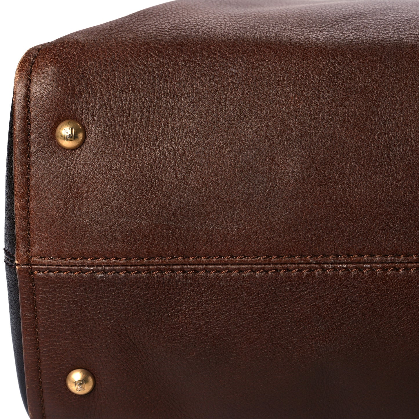 Capra Vitello Saddle Colorblock Large Chameleon Tote Moro Biscotto
