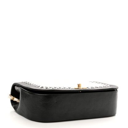 Chanel Calfskin Braided Flap White Black 3 of 10