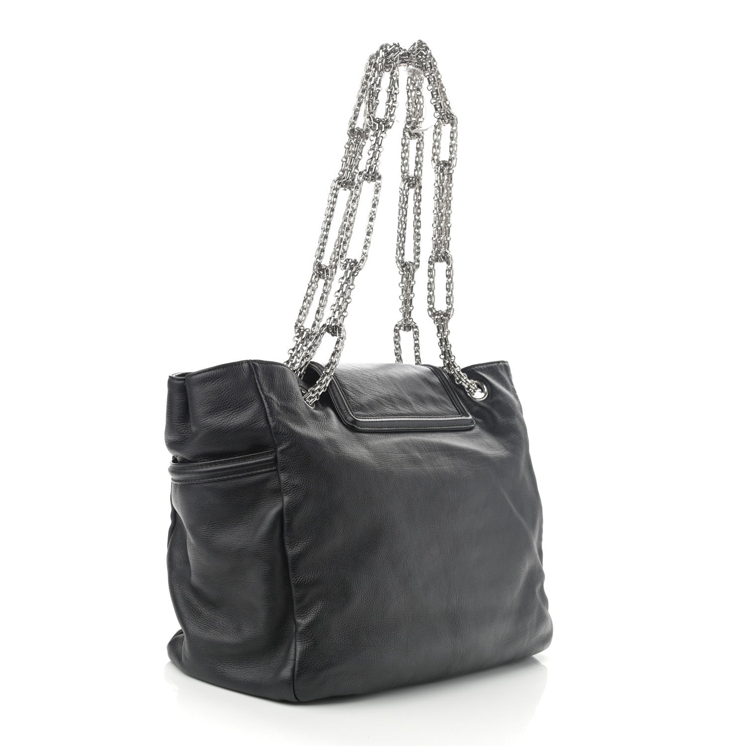 Chanel Calfskin Mademoiselle Lock Shopper Tote Black 3 of 10