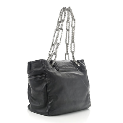 Chanel Calfskin Mademoiselle Lock Shopper Tote Black 3 of 10