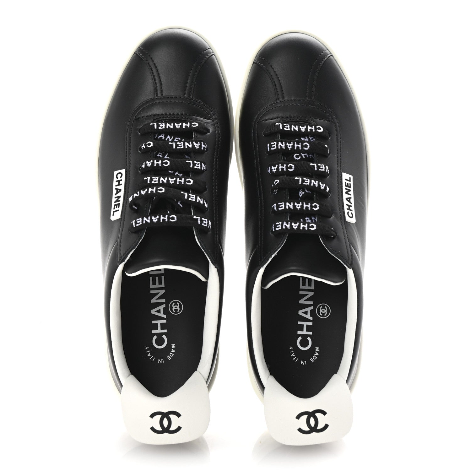 Chanel Calfskin CC Womens Sneakers 36.5 Black 2 of 10