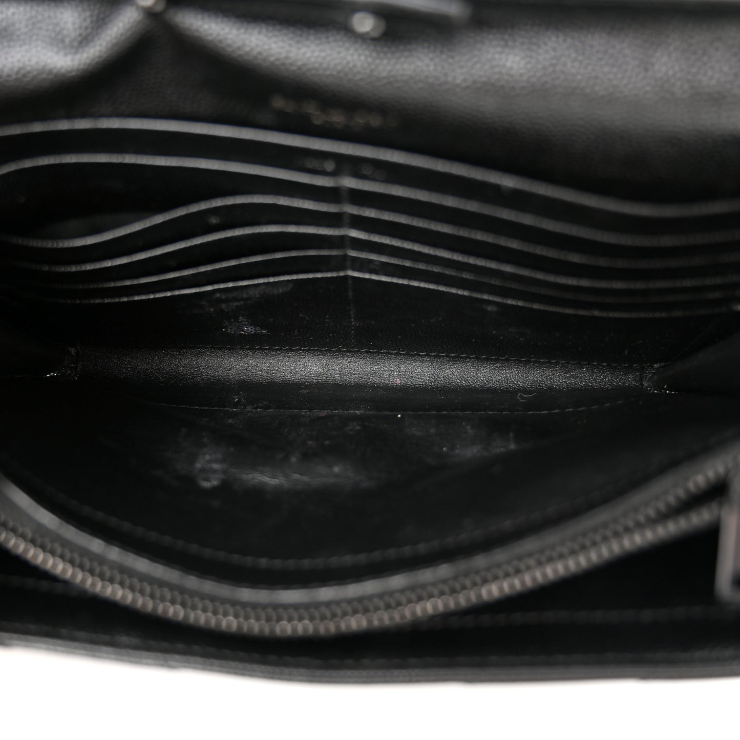 Grain De Poudre Matelasse Chevron Monogram Monochrome Chain Wallet Black