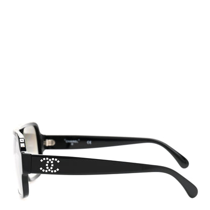 Chanel Acetate Crystal CC Shield Sunglasses 71431A Black Grey 3 of 8