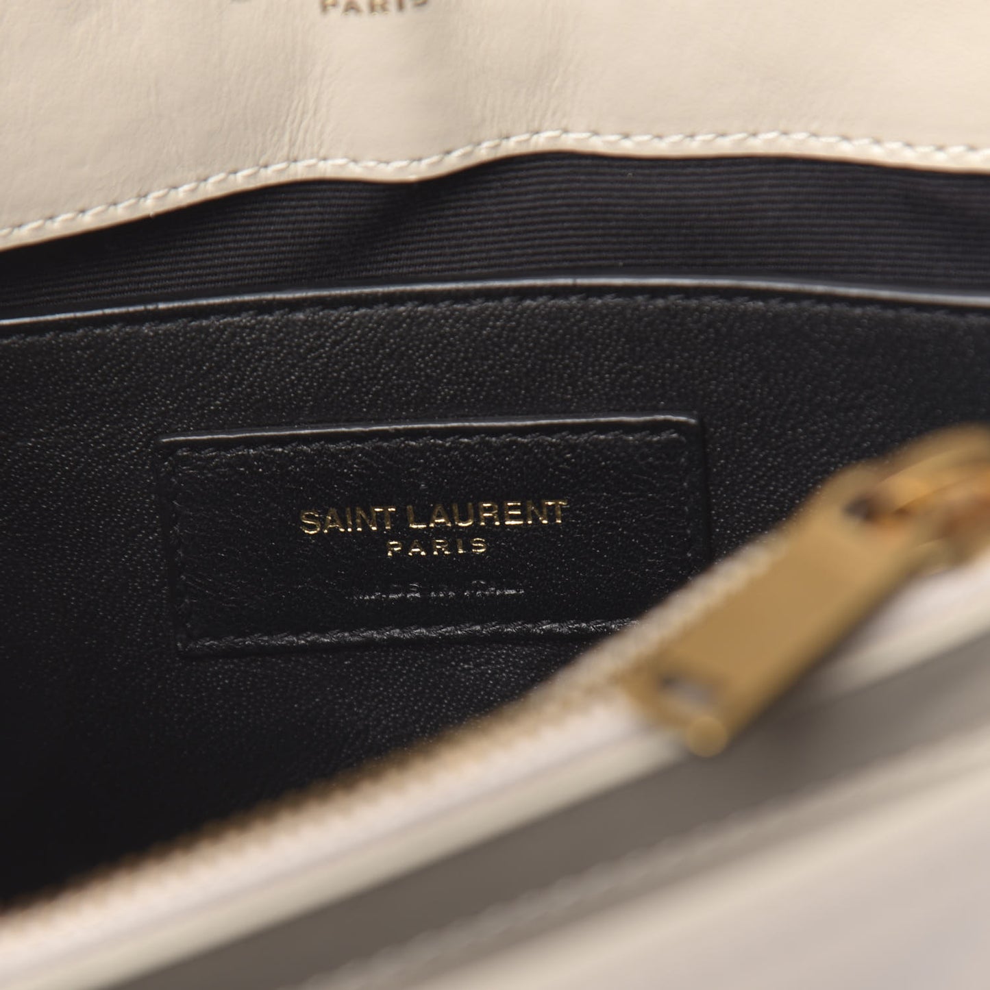 Calfskin Y Quilted Monogram Small Loulou Chain Satchel Ivory