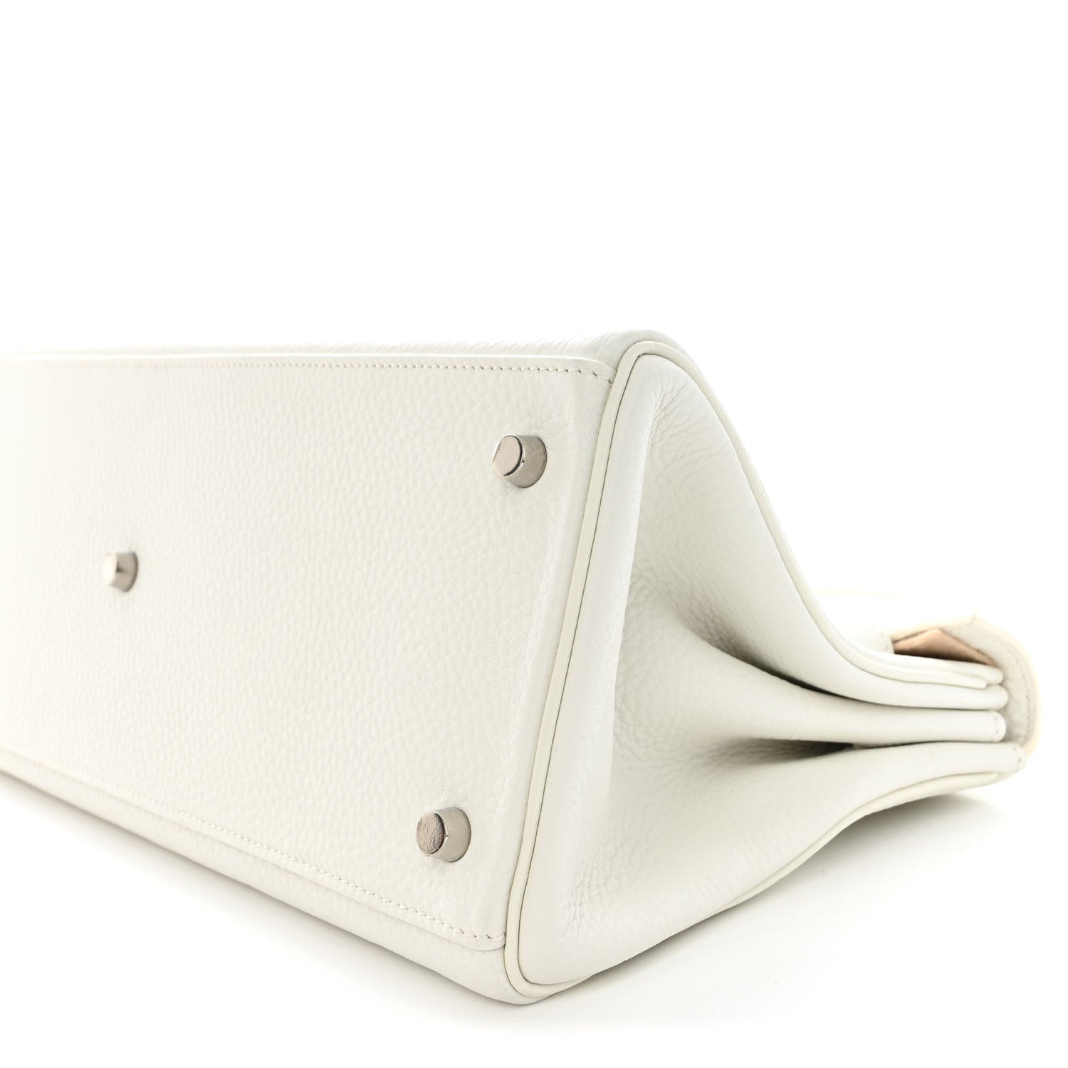 Hermes Taurillon Clemence Shoulder Kelly 40 White 9 of 14