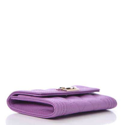 Chanel Caviar Quilted Boy Flap Card Holder Purple 4 of 8