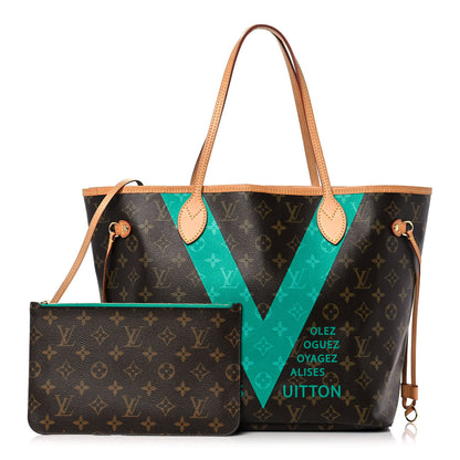 Louis Vuitton Monogram V Neverfull MM Turquoise 1 of 22