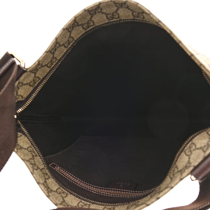Gucci GG Supreme Monogram Medium Flat Messenger Bag Dark Brown 4 of 9