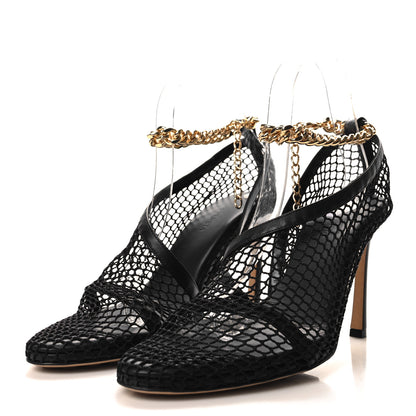 Bottega Veneta Mesh Nappa Chunky Chain Sandals 37.5 Black 3 of 9