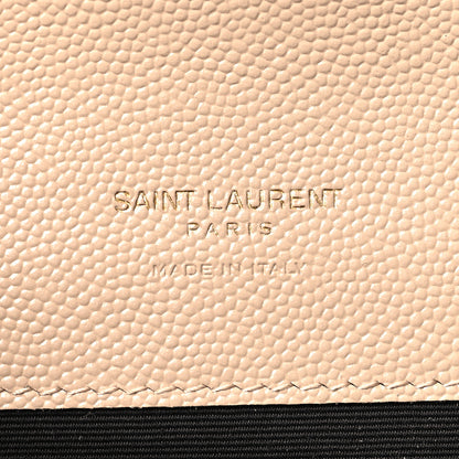 Saint Laurent Grain De Poudre Matelasse Chevron Monogram Cassandre Flap Pouch Dark Beige 6 of 11