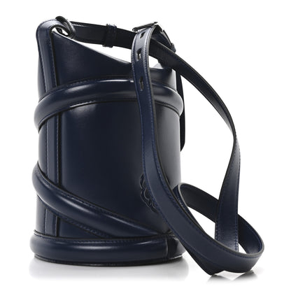 Alexander McQueen Calfskin Mini Curve Bucket Bag Navy 3 of 10