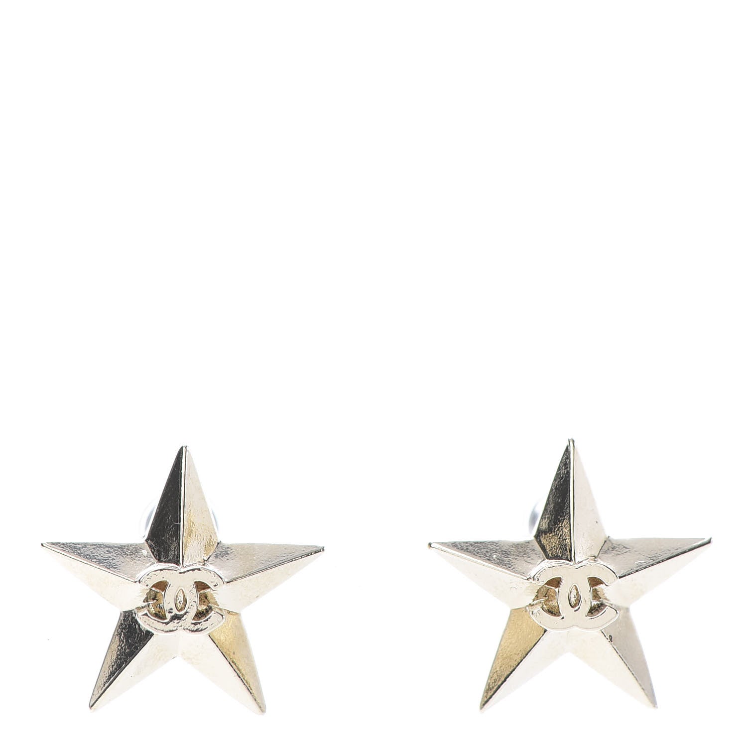 Chanel Metal CC Star Earrings Gold 1 of 5
