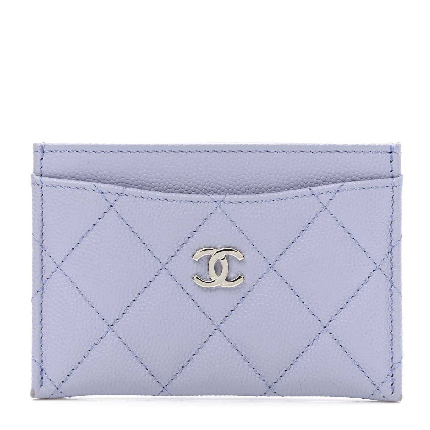 Caviar Quilted Card Holder Light Purple