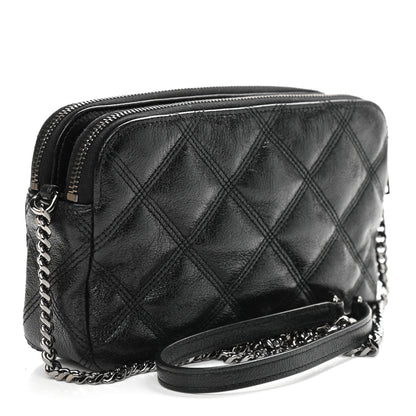 Saint Laurent Grained Lambskin Quilted Mini Becky Double Zip Bag Black 3 of 9