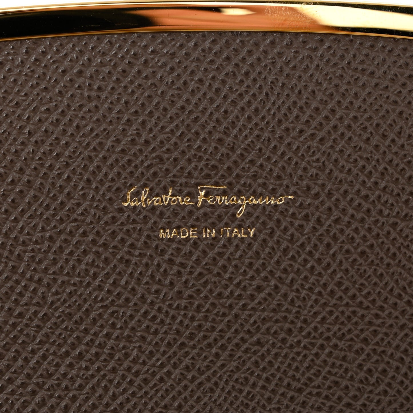 Hammered Calfskin Gancini Wallet Caraway Seed