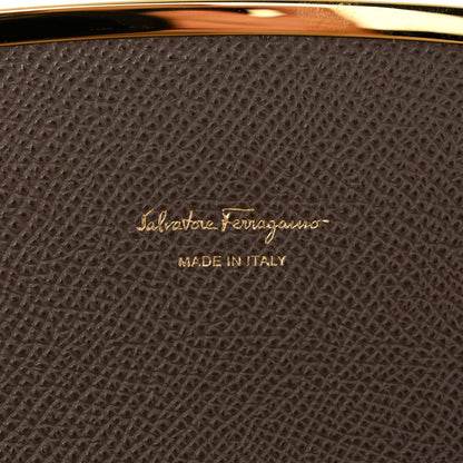 Salvatore Ferragamo Hammered Calfskin Gancini Wallet Caraway Seed 7 of 8