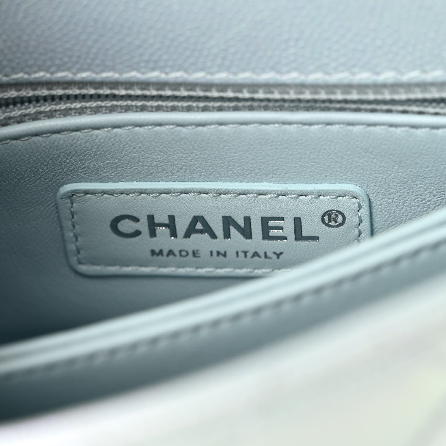 Chanel Iridescent Caviar Quilted Extra Mini Coco Handle Flap Light Blue 6 of 11