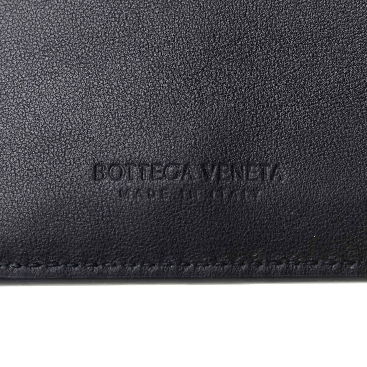 Calfskin Intrecciato Bi-Fold Wallet Black