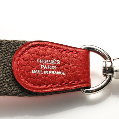 Hermes Taurillon Clemence Amazone Evelyne TPM Rouge Casaque Etain 7 of 7