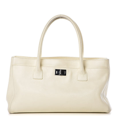 Chanel Calfskin Mademoiselle Lock Cerf Shopper Tote White 1 of 23