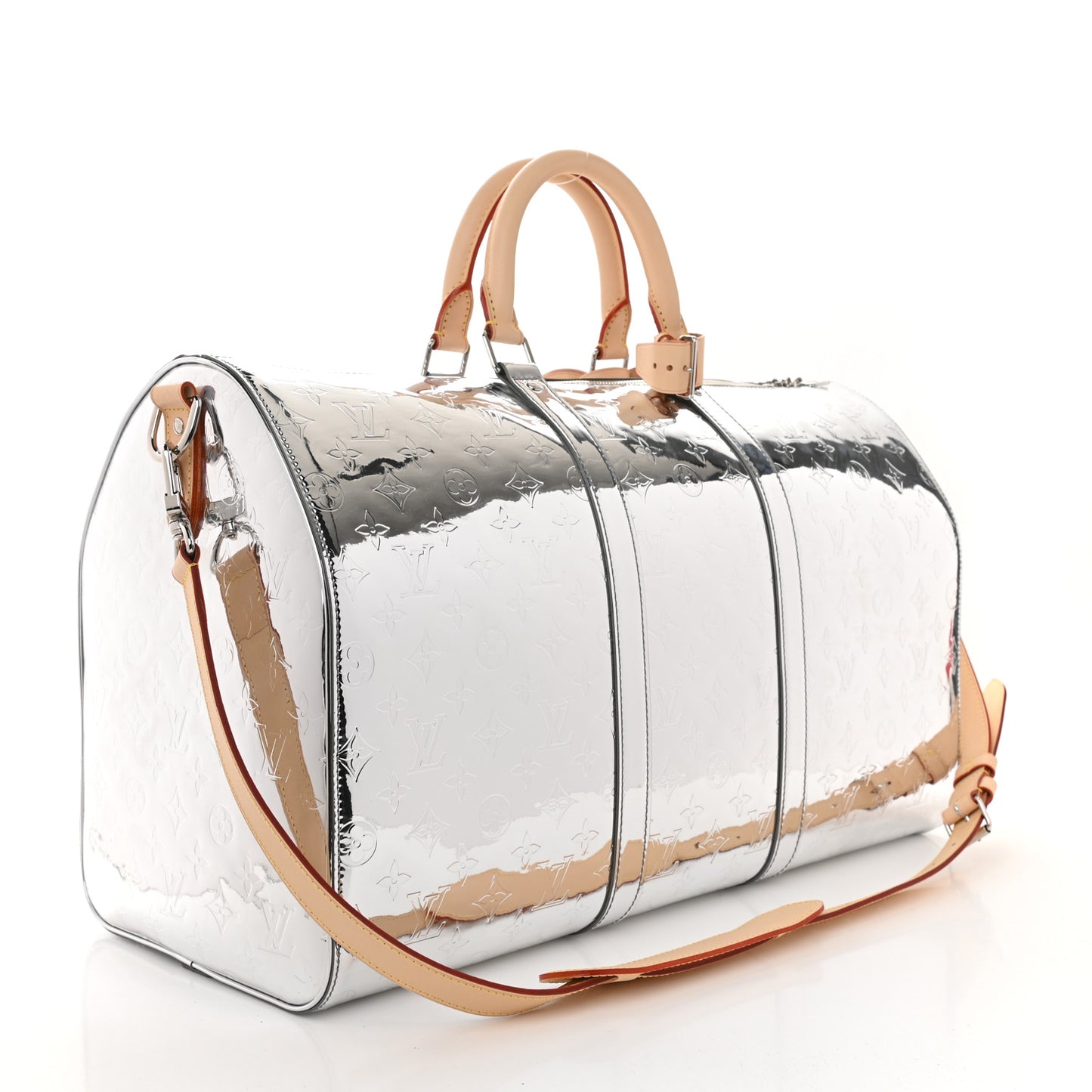 Monogram Mirror Keepall Bandouliere 50 Silver