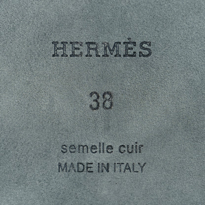 Hermes Box Calfskin Oran Sandals 38 Black 7 of 8