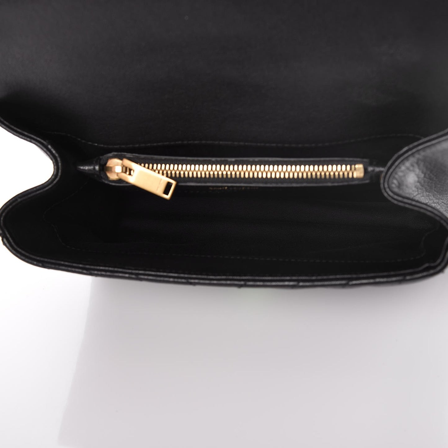 Sheepskin Matelasse Chevron Monogram Medium College Bag Black