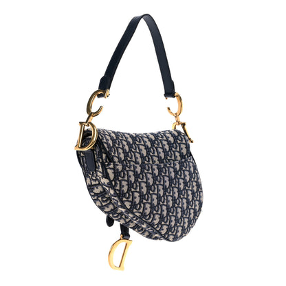 Christian Dior Oblique Saddle Bag Blue 4 of 11
