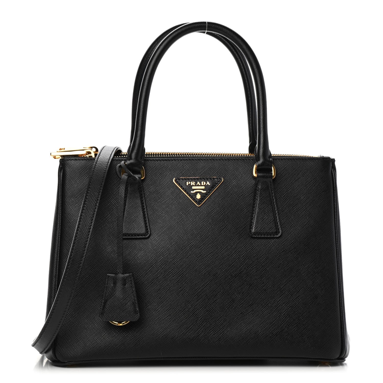 Prada Saffiano Small Galleria Double Zip Tote Black 1 of 9
