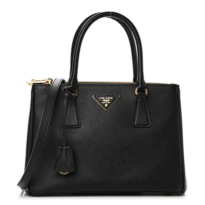 Prada Saffiano Small Galleria Double Zip Tote Black 1 of 9