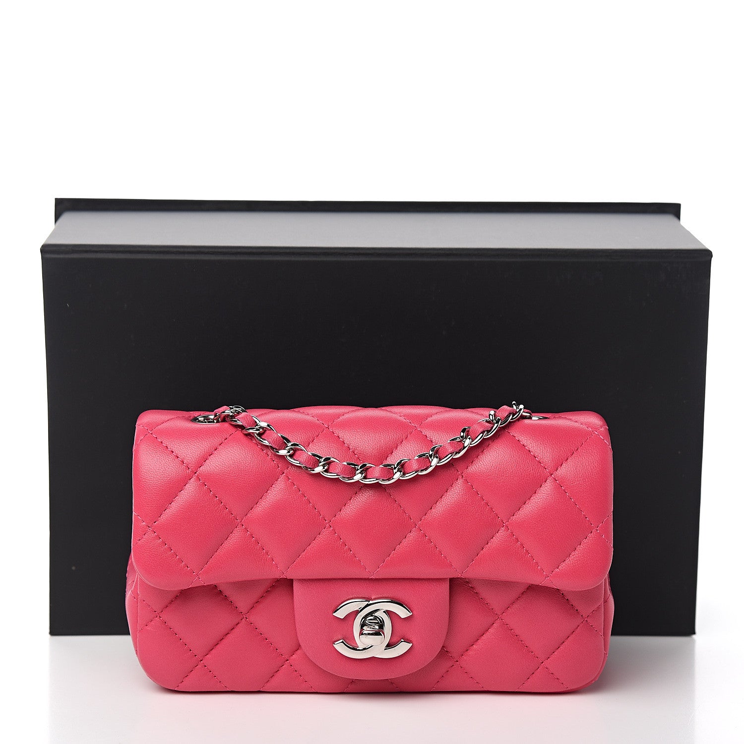 Chanel Lambskin Quilted Extra Mini Rectangular Flap Pink 9 of 9